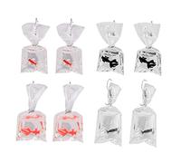 Beaupretty 4 Paires boucles d'oreilles poisson rouge pendentif gouttes d'oreilles drôles cerceaux goldfish Boucles d'oreilles fantaisie oreillette drôle femmes d'oreille Plastique