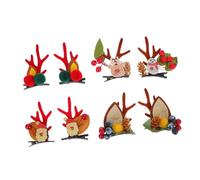 Beaupretty 4 Paires Pinces à Cheveux Cerf Noël Accessoires Noël Femme Barrette Antennes Cerf Créatives Décoration Cheveux Cosplay Animal et Adorable