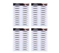 Beaupretty 4 Pièces Autocollants de Sourcils 6d Effet Poils Marron Réutilisables en Papier Transfert D'eau Adaptés à Toutes Formes de Visage pour Filles