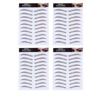 Beaupretty 4 Pièces Autocollants Sourcils 6d Effet Poil Naturel Marron Étanches Réutilisables en Papier Transfert D'eau pour Maquillage Facile des Filles