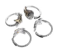 Beaupretty 4 pièces Bague Guitare Punk Ouverte Réglable pour Hommes Anneaux Gothiques de Zinc Confortables et Stylés Accessoires pour Concerts et Festivals