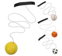 Beaupretty 4 pièces Balle de Poignet Élastique avec Corde Rebondissante pour Garçon Fille Jeu Interactif de Coordination Main Œil Améliore et Motricité Sport et Entraînement Portable