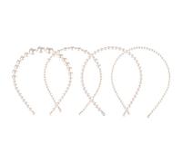 Beaupretty 4 Pièces Bandeau De Perles Bandana Rubans De Cheveux Pour Femmes Bandeaux Filets à Cheveux Léopard Bandeau De Mariage De Perles Bandeau De Mariée Alliage Blanche