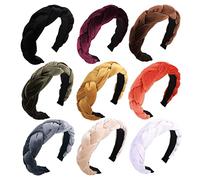 Beaupretty 4 Pièces Bandeau Torsadé Lavage Bandeaux Tressés Pour Femmes Bandes à Cheveux Large Tresser Duveteux Tissu Noeud Pour Cerceau De Cheveux Femme Grand Chignon -tête Torsadé Noir