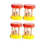 Beaupretty 4 Pièces Bois Sensoriel pour Garçon Fille Colorées Aléatoires Hochet Doux et Sûr pour Éveil et Motricité Fine Couleur Aléatoire