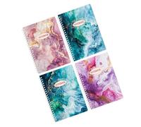 Beaupretty 4 Pièces Carnet Spirale Motif Marbre Pages Lignées Planificateur Hebdomadaire pour Collégiens Bloc Notes Pratique pour Bureau et École