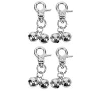 Beaupretty 4 Pièces Clochette de Collier Argenté et Chats, pour Chiens | Son Clair et Fort, Facile à Suspendre, Rond Décoratif, pour Maison et Fête