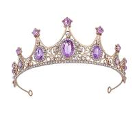 Beaupretty 4 Pièces Couronne Concours De Fête Bijoux De Cheveux De Mariée Reine Diadèmes Pour Les Filles Diadèmes De Mariage Baroques Accessoires Pour Cheveux Roses Casque Violet,mauve Strass