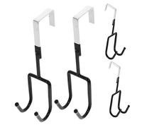 Beaupretty 4 pièces Crochets Porte Multi-fonctions Anti-dérapants Sans Perçage Lot de Patères Murales pour Manteaux Chapeaux et Sacs Installation Facile sur Portes et Meubles Usage