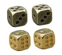 Beaupretty 4 pièces Dés Laiton Décoratifs Accessoires Vintage pour Jeux de Société Cubes Robustes et Portables pour Bar et Club Couleur Aléatoire Couleur Aléatoire