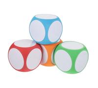 Beaupretty 4 Pièces Dés Vides Effaçables à Sec Lot de Dés Mousse pour Activités Éducatives et Fêtes Amusants pour Enseignement et Loisirs Rouge Orange Bleu Vert