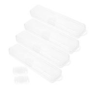 Beaupretty 4 Pièces Étui De Paille De Voyage Stockage De Paille De Gobelet Hermétique Bouteilles Compartiment Pilulier De Voyage Contenant De Voyage Pour Pailles Verser Filtre Transparent Pp