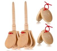 Beaupretty 4 pièces Instruments de Percussion Bois et Tambourins Portables Adaptés Aux Débutants pour Éveil Musical et Éducation Instrumentale