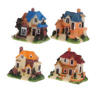 Beaupretty 4 pièces Micro Paysage Miniature Résine Lot de Décorations Maison de Campagne Européenne pour Jardin de Fées et Bureau Artisanat