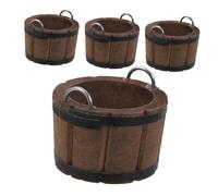 Beaupretty 4 Pièces Mini Wooden Buckets avec Poignée Métallique Miniature Barils Bois pour Décoration Maison de Poupée Accessoires pour Scène de Cuisine Micro Paysage et Jeu de Simulation