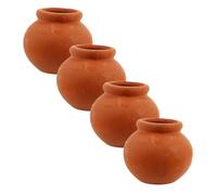 Beaupretty 4 Pièces Miniature Pots Céramique pour Maison de Poupée Accessoires de Décoration Miniature pour Création de Scènes Pots à Fleurs Simulés pour et Bricoleurs