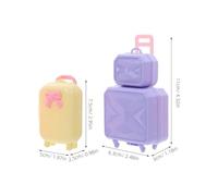 Beaupretty 4 Pièces Miniature Travel Suitcase Set for Dolls Plastic Dollhouse Accessory Portable Children's Toy Storage Box with Vibrant Design