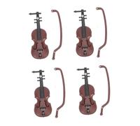 Beaupretty 4 pièces Miniature Violon Décoratif pour Maison de Poupée Accessoire Créatif DIY Modèle Musical Réaliste Ornement Miniature Sûr et