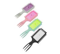 Beaupretty 4 Pièces Peigne Cheveux Bouclés Anti-statique Grille Creuse Brosse Démêlante Sèche et Mouillée Massage Chevelu Portable pour Coiffage à Domicile