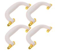 Beaupretty 4 Pièces Poignée de Remplacement pour Boîte de Transport, Métal | Finition PU Cuir, Base Métallique Pré-percée, Courbe Arrondie, Usage pour Étuis et Mallettes