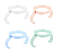 Beaupretty 4 pièces Poignées pour Biberons Poignée Portable Antidérapante pour Transition Biberon vers Tasse Rose Vert Blanc Bleu