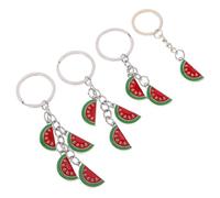 Beaupretty 4 Pièces Porte-clés Pastèque Légers et Durables Accessoires Sac et Porte-clés Fruit Artificiel Motif Tranche de Pastèque pour Sac à Main Cadeau Anniversaire