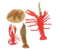 Beaupretty 4 pièces Set de Figurines Lobster Plastique pour Garçon Fille Modèles Cycle de Réalistes Jouets Sensoriels Éducatifs pour Garçons et Filles Apprentissage Vie des Animaux Marins