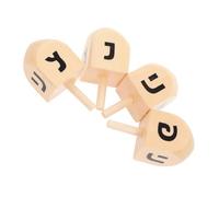 Beaupretty 4 pièces Set de Toupies Bois Non Peintes pour Garçon Fille Gyroscope Créatif pour Fête de Hanoukka Décorations Artisanales DIY pour Activités Manuelles et Festifs