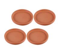 Beaupretty 4 Pièces Soucoupe pour Plante Ronde 7 Pouces en Argile Marron | Plateau de Récupération D’eau, Usage Quotidien Intérieur, Forme Polyvalente, pour Pots de Fleurs