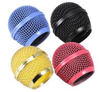 Beaupretty 4 pièces Têtes pour Microphone Accessoires de Remplacement Noir Or Rose Bleu pour la Performance et Bruit