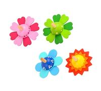 Beaupretty 4 pièces Toupie Bois pour Garçon Fille de Jouets Gyroscopiques Rotatifs Bois Naturel Jouets Sensoriels pour Garçon Fille pour Lattention Motricité Fine