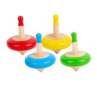Beaupretty 4 pièces Toupies Bois Colorées pour Garçon Fille Lot de Jouets Gyroscopiques Amusants et Créatifs pour Développer Imagination et Renforcer Les Liens Parent Garçon Fille