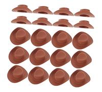Beaupretty 40 pièces Chapeaux Miniatures Cowgirl Plastique Lot de Chapeaux Bruns pour Poupées et Décorations DIY Accessoires de Fête Déguisement
