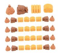 Beaupretty 40 Pièces Mini Haystack Decoration Resin Craft Accessories for Dollhouse and Table Realistic Rustic Farm Miniature Straw Bale Figurines for DIY Projects
