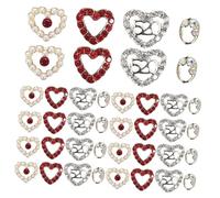 Beaupretty 40 pièces Nail Art Charms de Forme de Cœur pour Manucure DIY Décoration Ongles et Durable Autocollants Nail Art pour Fête des Amoureux
