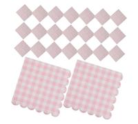 Beaupretty 40 pièces Serviettes Invitées Festonnées à Carreaux Roses Absorbantes et Élégantes pour Anniversaire Shower Mariage Pique