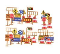 Beaupretty 45 Pièces Mini Traffic Road Signs Playset for with Realistic Barricades and Traffic Lights Educational Toy for Early Road Safety Awareness