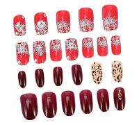 Beaupretty 48pièces Patchs Faux Ongles Décoratifs pour Noël Capsules Autocollantes à Couverture Complète Stickers pour Ongles