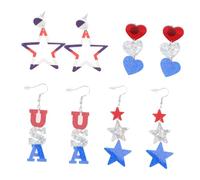 Beaupretty 4paires Boucles Oreilles Patriotiques Pour Jour De Indépendance Boucles Oreilles Américaines Pour Femmes Et Filles