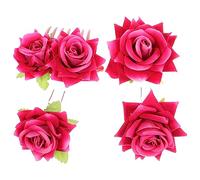Beaupretty 4pièces Barrettes Fleurs Roses Accessoires Cheveux Élégants Pour Filles Et Femmes Clips Coiffure Colorés Pour Événements Spéciaux Et Quotidien