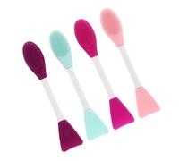 Beaupretty 4pièces Brosse Silicone Double-embout Pour Masque Facial Outils De Nettoyage Pores Pour Soins Peau