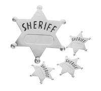 Beaupretty 4pièces Décorations De Fête Western Lot De Badges De Shérif Métal Badge De Costume Pour Halloween Accessoires De Déguisement Western