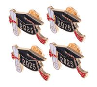 Beaupretty 4pièces Épingles Graduation Doctorat Broche Émaillée Forme De Chapeau De Diplôme Pour Femmes Accessoires Élégants Pour Vêtements Et Chapeaux Souvenirs De Graduation