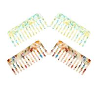 Beaupretty 4pièces Peignes à Dents Larges Antistatiques pour Démêlage Adaptés aux Cheveux Secs Humides Longs et Courts avec Brosse de Massage Douce