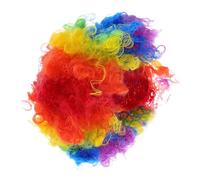 Beaupretty 4pièces Perruque Afro Bou Cheveux Colorés Style Clown pour Soirée Disco Années Halloween Carnaval et Déguisements