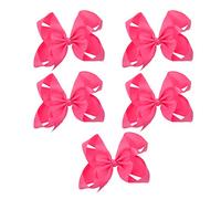 Beaupretty 5 Pièces arc en épingle à cheveux para queue de cheval épingles enfants scrunchies hair band pince à cheveux épingle à cheveux délicate Ceinture côtelée en polyester rose