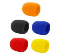 Beaupretty 5 pièces Bonnette Microphone Mousse Colorée Protection Vent Adaptée Plupart des Micros Absorbeur de Bruit et pour Studio Streaming et Ktv