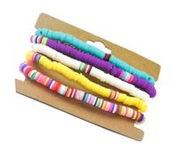 Beaupretty 5 Pièces Bracelets Élastiques Pâte Polymère Colorée pour Accessoires de Poignet Élégants pour Plage et Événements Festifs Couleur Aléatoire