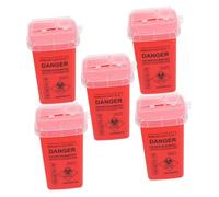 Beaupretty 5 Pièces Conteneur de Déchets Rouge pour Objets Tranchants Boîte Portable à Capacité avec Couvercle Basculant pour Aiguilles et Collecteur de Déchets pour Tatouage Usage
