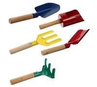 Beaupretty 5 pièces Kit Jardinage Garçon Fille avec Pelle Râteau et Bêche Outils Multifonctions pour Potager et Plantation Poignée Bois Ergonomique Sécurité Renforcée pour Couleur Aléatoire